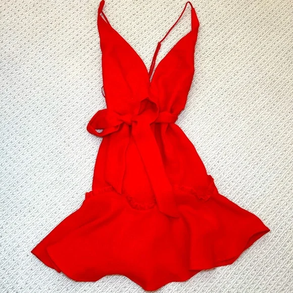 Red Fit & Flare Dress With Bow Belt | Color: Red | Size: S | Reagan_West's Closet